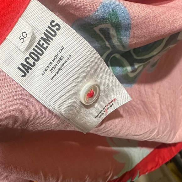 Jacquemus Red Floral Graphic Shirt        Sz 50 Large - Picture 9 of 9